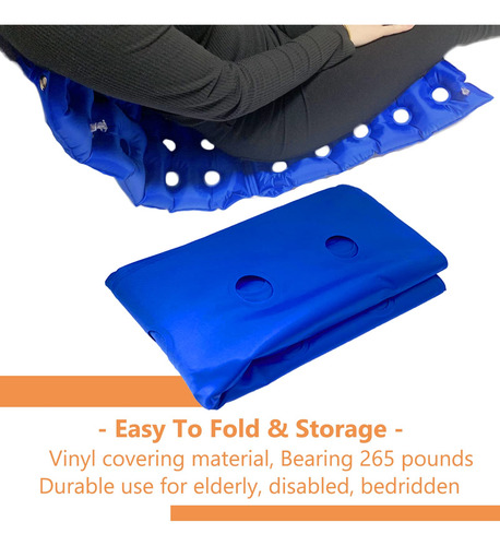 Cojín Inflable Antiescaras Bedridden Respaldo Completo Portá Azul