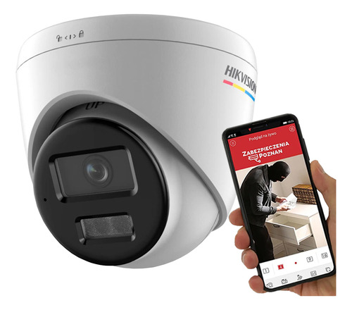 Câmera Hikvision IP colorvu Ds-2cd1347g2h-liu De 2.8 Mm Domo Cor Branco