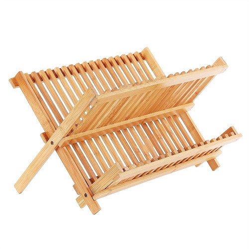 Secaplatos Escurridor De Madera Bamboo Bambu Plegable 