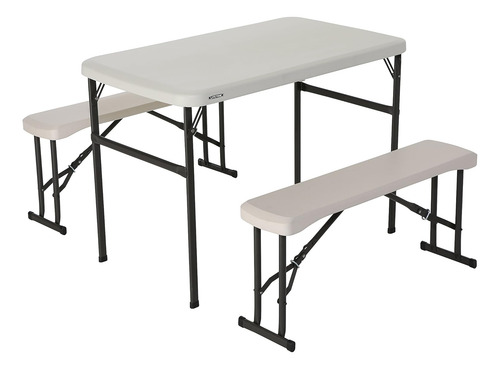 Mesa Y Banco Plegable Portátil Para Picnic, Color Almendra.