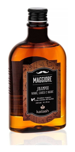 Shampoo Barba, Cabelo E Bigode Vegano Maggiore Kailash 240ml