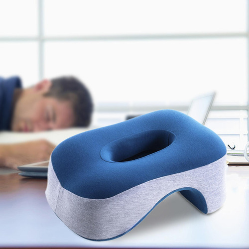 Almohada De Para La Siesta Para La Oficina Gris Claro Y Azul