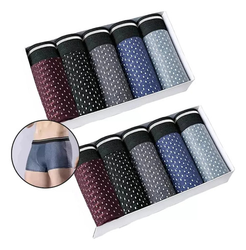 Kit De 10 Calzoncillos Bóxer, Ropa Interior De Fibra De Bamb