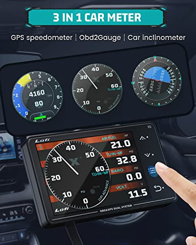 Pantalla Lufi Xs Obd2, Velocímetro Gps, Inclinómetro Para Co