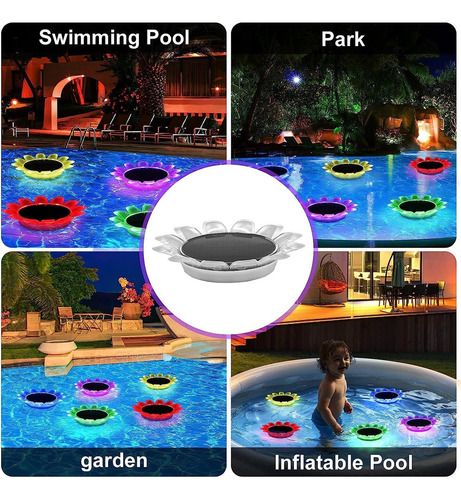 Luces Solares Flotantes Para Piscinas Luces De Flores Colore