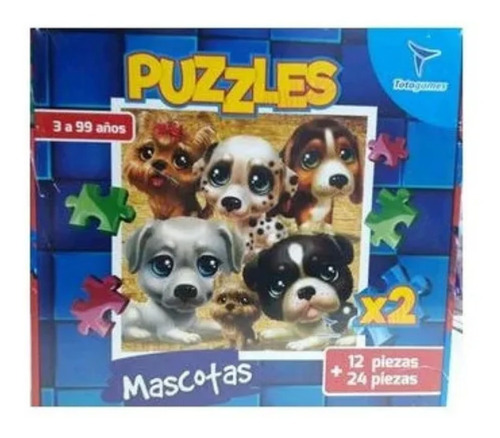 Puzzles Perritos X2  12 Y 24 Piezas Rompecabezas