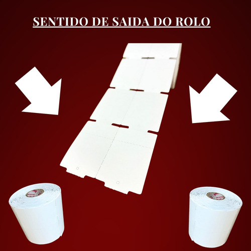Etiqueta Tag 40x60 Couchê Não Adesiva 30 Rolos + 20 Ribbons Cor Branco
