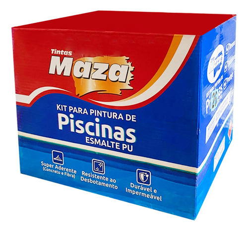 Kit Tinta Para Piscina Esmalte Pu Maza - 4,5 Litros Azul Pis