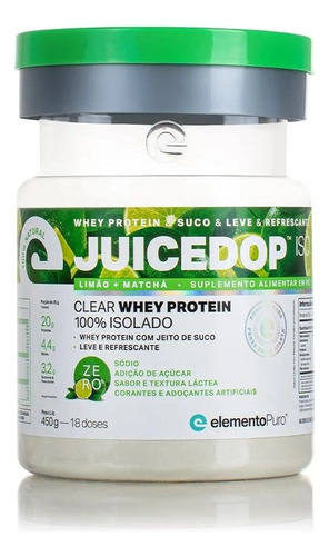 Juicedop (450g) - Sabor: Limão C/ Matchá Limão + Matchá