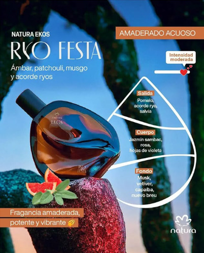 Set Colonias Ekos Ryo Festa, Chuva, Vivo 75ml Natura 3pz