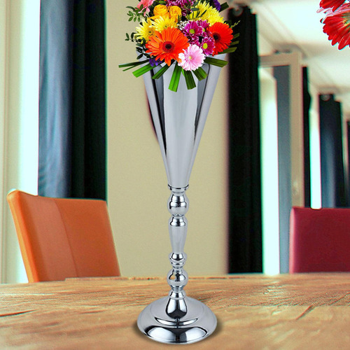 Vaso De Flores De Luxo Cromado, Decoração De Mesa De Casamen