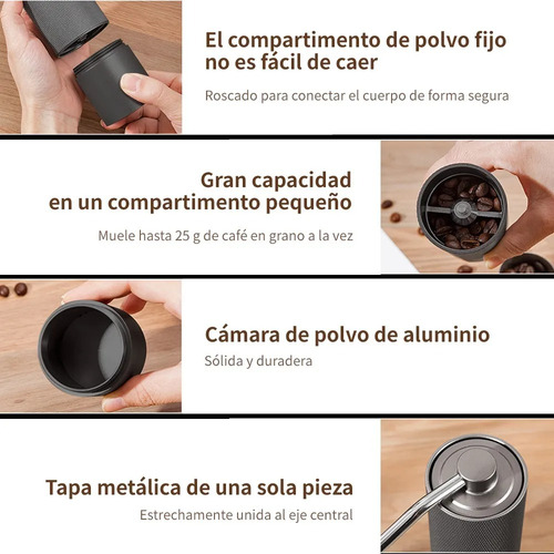 Molinillo De Café Manual Portátil De Acero Inoxidable