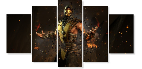 Quadro Decorativo Scorpion Mortal Kombat Personagem Amarelo