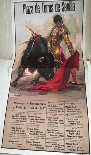 Cartel Taurino Domingo De Resurrección Y Feria De Abril 1977