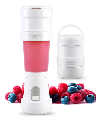 Blender Portátil Mini Liquidificador USB Momo Lifestyle 70W Branco Sem Fio