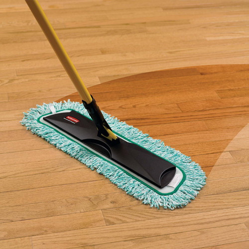 Mop Rubbermaid Microfibra Limpieza En Seco Con Ribete Verde