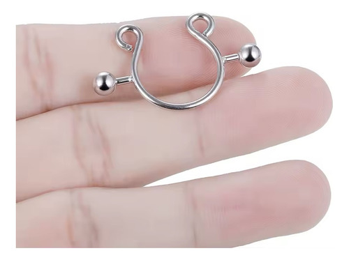 Piercings Pezon Sin Perforación Aretes Falsos Para Pezon 2pz Plateado