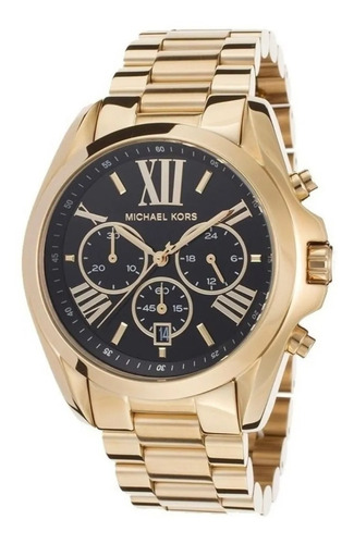 Relógio Michael Kors 100% Original Banhado A Ouro 18k Cor do fundo Preto