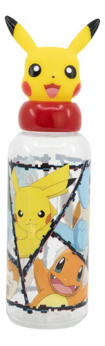 Botella Pokemon Acrilico 560 Ml Tapa Pikachu 3d - Dgl Games Color Amarillo