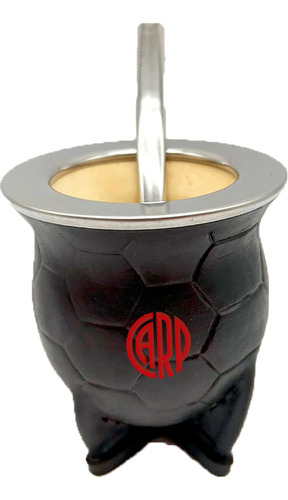 Mate Camionero C Gajos Virola De Acero River Plate Logo Carp