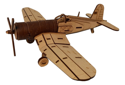 Rompecabezas De Madera Avion Corsario Puzzle 3d Wa00102