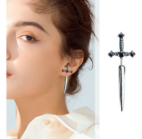 Pendientes Con Forma De Espada Gótica En Forma De X Para Muj
