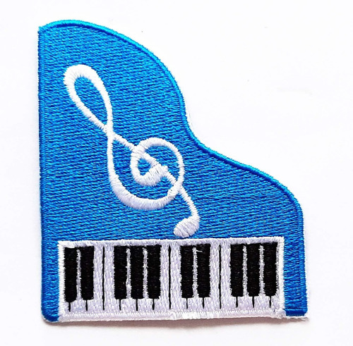 Pretty Cute Blue Piano Music Note Patch Piano Keyboard ...