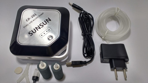 Imagem 2 de 6 de Compressor Ar No-break Bateria Cp-201 Aquário Sunsun Bivolt