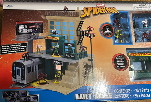 Spiderman Nano Scene Marvel Metal Metalfigs Estacion Tren