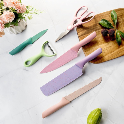 Cuchillos Juego De Cocina, 6 Cuchillos De Acero Inoxidable