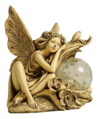 Garden Solar Statue Light Lawn Ornament, Elf Girl Sculpture