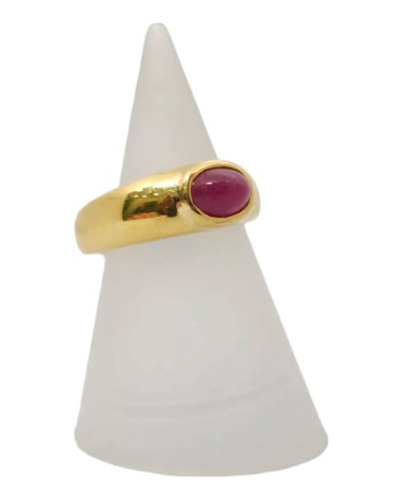 Anillo De Oro Amarillo 18k Con Rubie Envirolado 5,4gr Ao776