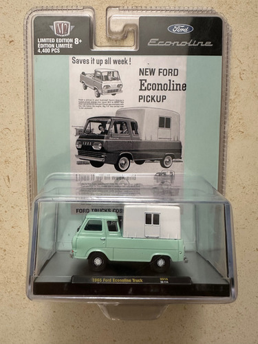 Ford Econoline 1965 Pickup M2 Die-cast 1:64 Agua (Usado)