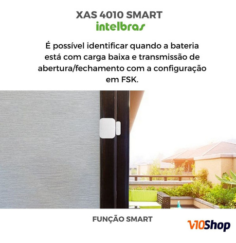 Sensor De Abertura Magnetico Xas 4010 Smart Intelbras Branco