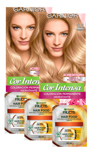 Kit Coloracion Para El Cabello 8.0 Corintensa + 3 Hair Food