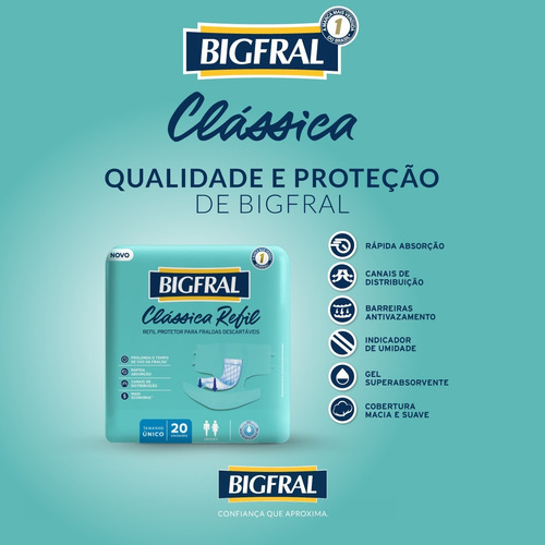Imagem 3 de 5 de Refil Prot Para Fraldas Descatáveis Bigfral Clássica - 20 Un
