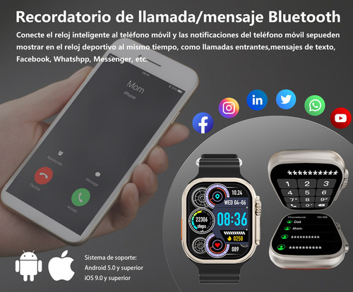 . Reloj Inteligente Smartwatch Bluetooth Con Impermeable