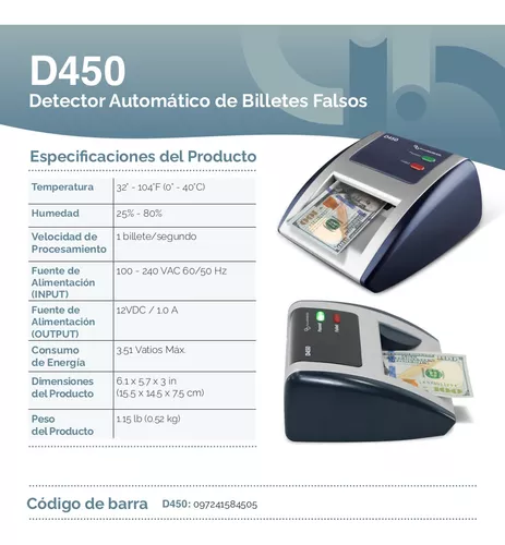 Detector de Billetes Falsos ACCUBANKER D450