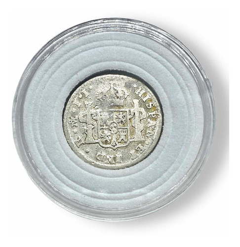 Auténtica Moneda De Plata 1/2 Real Año 1813 Ferdinando Vii (Usado)