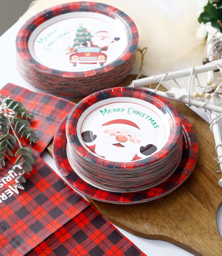 Winoo Design Juego De Platos Y Servilletas De Navidad A Gran