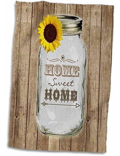 3d Rose Country Rustic Mason Jar Con Sunflower Sweet Home To