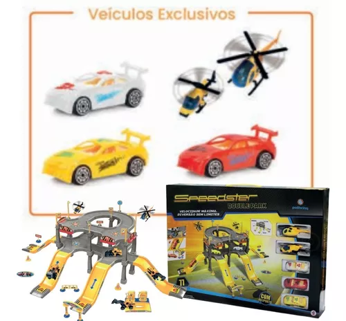 Pista de Carrinhos Helicóptero Double Park Speedster 77 Peças