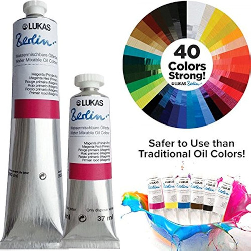 200 Ml Pintura Al Oleo Mezclable Con Agua Verde Profesional