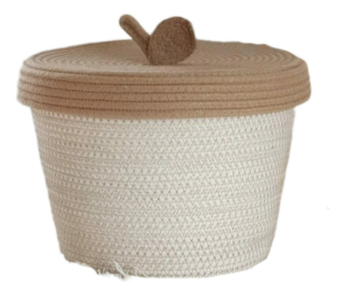 Canasto Pañalero Bellota Con Tapa/organizador/contenedor Marrón Y Crudo