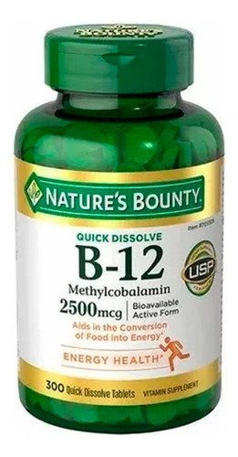 Natures Bounty Vitamina B12 2500mcg Energía. 300 Tabletas.