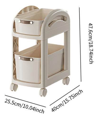 Carro Rodante Con Ruedas, Carrito Organizador, Cesta 2 Capas