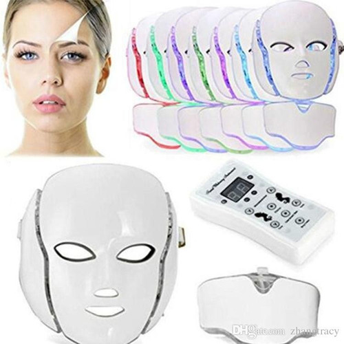 Máscara Led Facial 7 Colores Con Cuello En Oferta