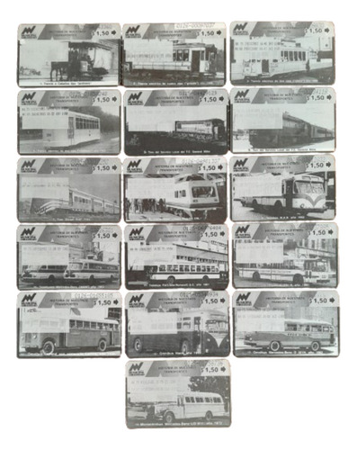Lote X 16 Tarjetas De Colectivos De Rosario Tema Transportes
