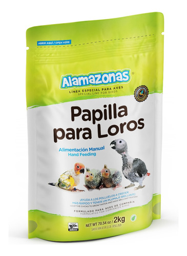 Papilla Para Pericos Bebes Alamazonas 2kg 100% Mexicano
