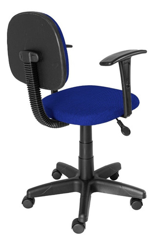 Cadeira Sec. Gir. Carenada C/ Braço Fixo T Reto J Serrano Cor Azul/preto